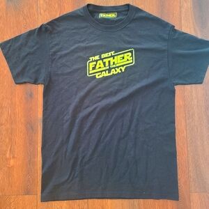 Star Wars Best Father in The Galaxy Men’s Black Tee Sz M Father's Day gift